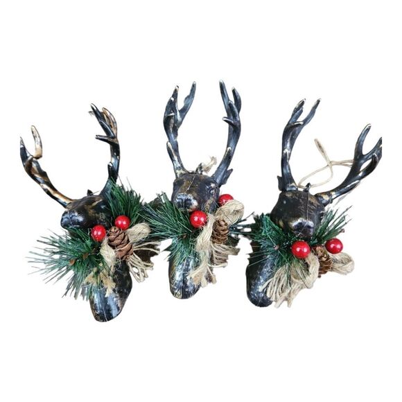 Country Woodland Rustic Farmhouse Christmas Tree Ornaments 16 pc - Picture 7 of 10